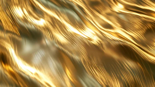 Liquid gold metallic waves with reflective surface texture.