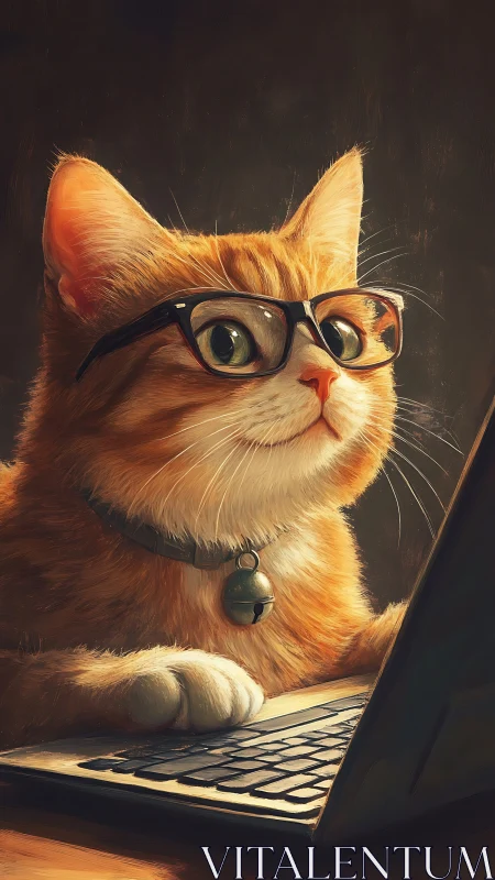 Scholarly Orange Cat Discovers the Digital World.