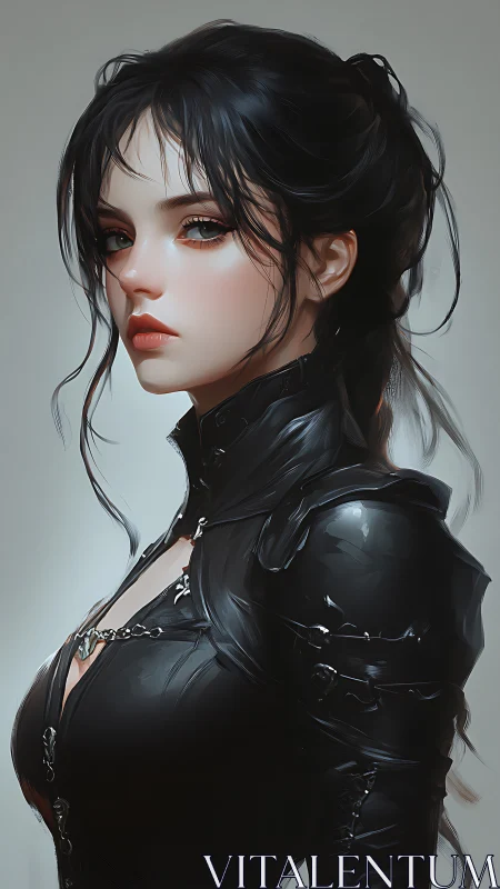 Midnight leather sentry with storm-soft, unblinking gaze.