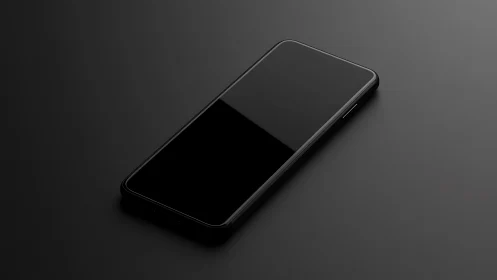 Sleek modern smartphone rests peacefully on gray surface