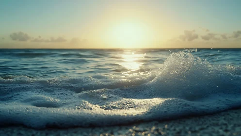 Sunrise foam whispers over a restless teal horizon.