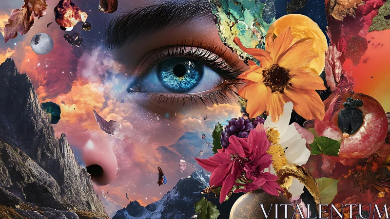 Cosmic daydream through a bright blue wandering eye.