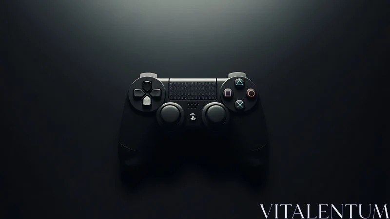 PlayStation 4 DualShock Wireless Controller Against Dark Background.