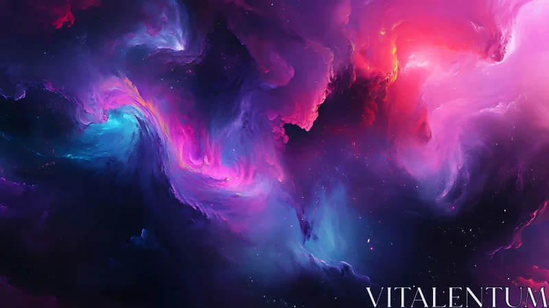 Cosmic swirls of neon color in a dreamy starry nebula.