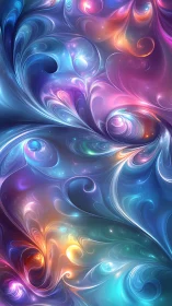 Chromatic fractal swirls form luminous cosmic fluid dynamics