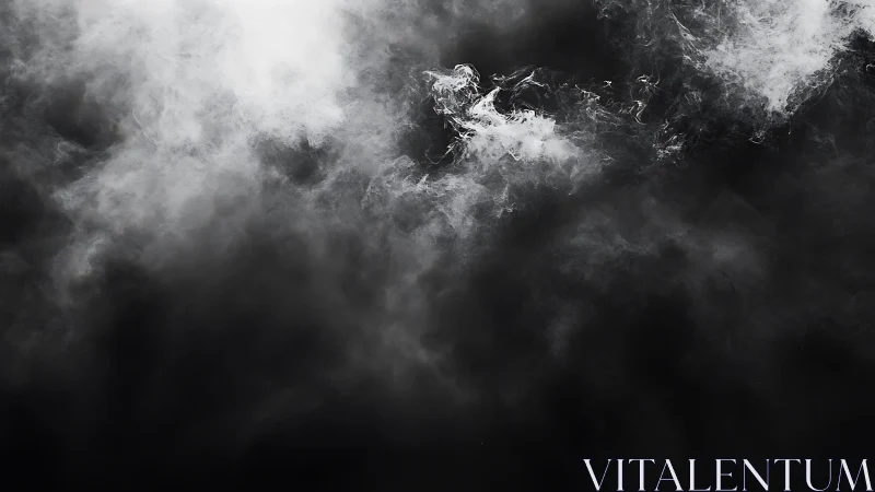 Abstract black and white smoke texture with soft swirling patterns.