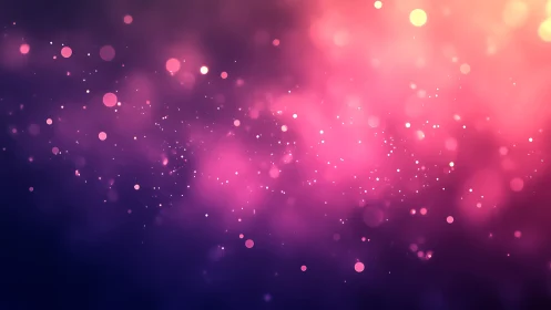 Abstract pink and purple bokeh lights background, dreamy digital art.