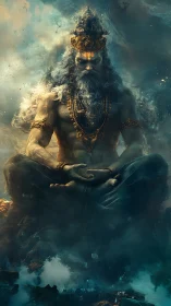 Stormlit sage folds oceans of thunder into stillness