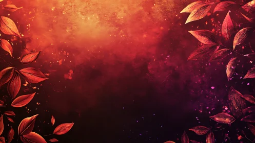 Chromatic leaf gradients framing incandescent bokeh field.