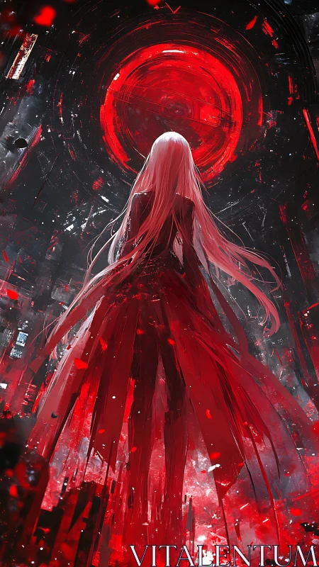 Crimson void idol under shattering red vortex portal.