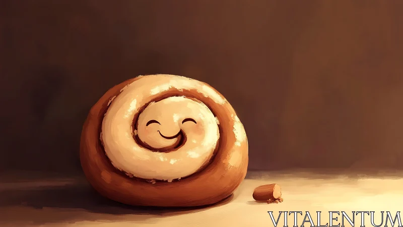 Happy Cinnamon Roll with a Joyful Smile.