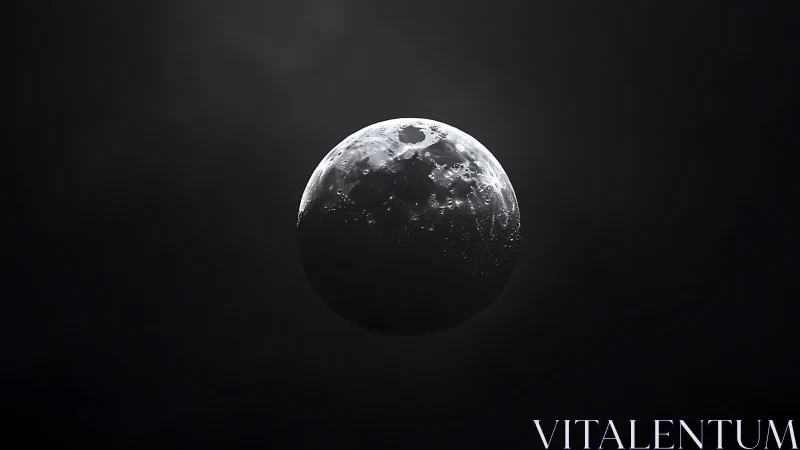 Lunar sphere under high-contrast directional space lighting.