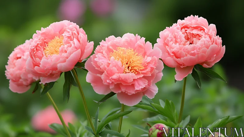 Pink Peonies in Full Bloom.