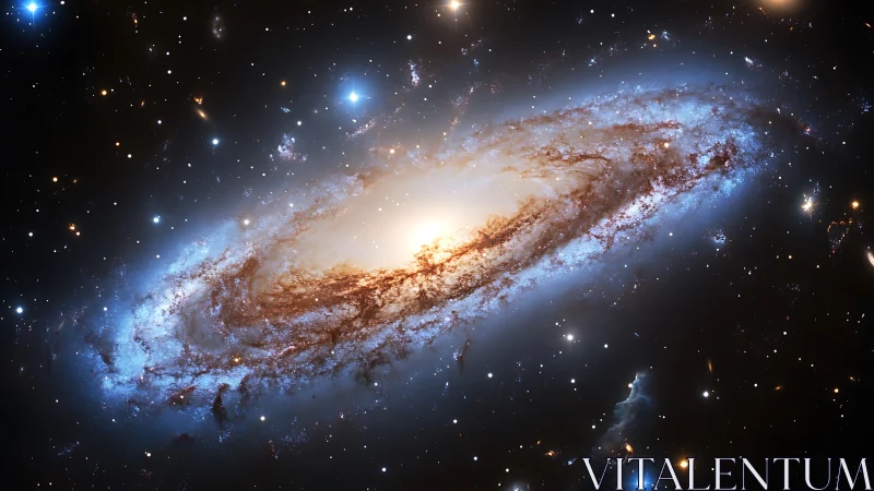 Spiraling starlit galaxy cradled in a soft cosmic glow.