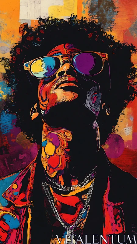 Neon crown of sound blazing through electric city twilight.