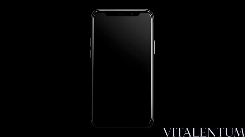 Modern smartphone display with notch rendered against black background