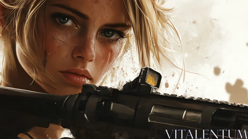 Storm-eyed sniper girl locking horizons in quiet fury.