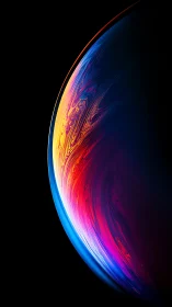 Fluid Gradient Sphere with Luminescent Wave Distortion.