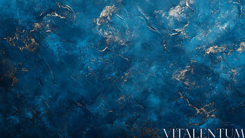 Deep blue abstract texture glows with gentle golden accents