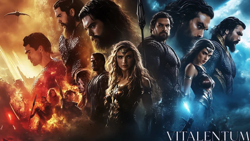 Dual-toned heroic ensemble divides fire and ocean realms