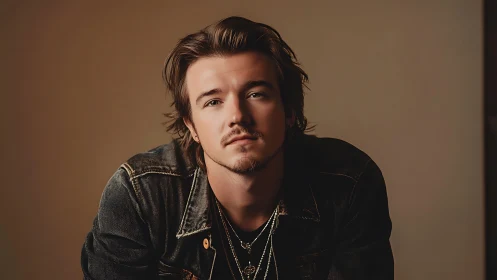 Moody male portrait in shallow-depth, warm-toned lighting