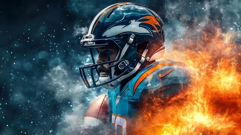 Gridiron comet charges through fire and ice-lit stormfield.