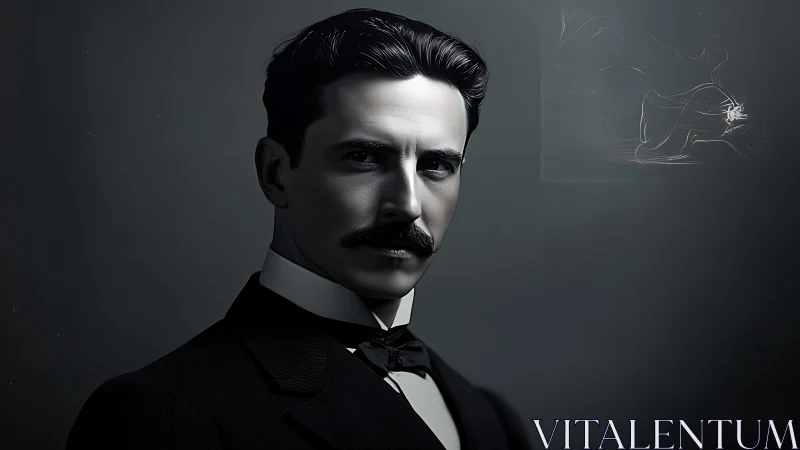 Formal male portrait in dark suit with side lighting.