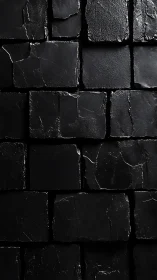 Moody obsidian brickwork with cracked midnight sheen grid.
