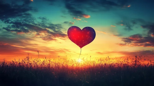 Love Takes Flight at Sunset.