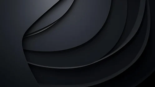 Sleek black layered abstract background with modern curves.