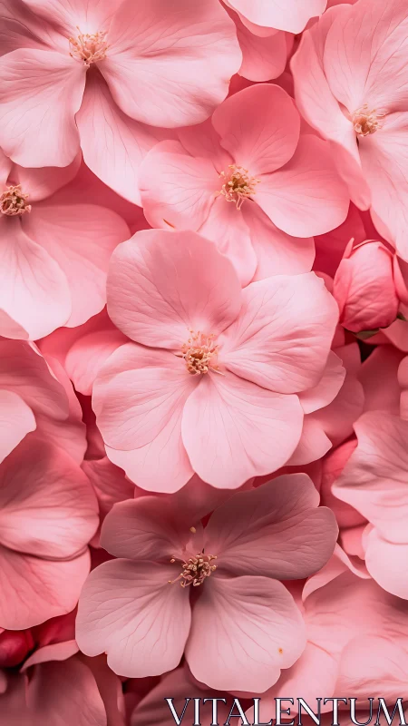 Pink Flower Cluster Macro Composition With Layered Petals.