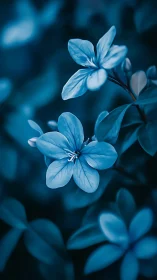 Blue Blossoms in Twilight.