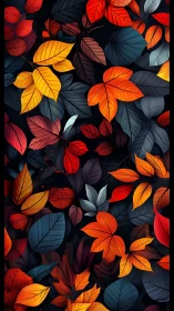 Digital foliage tapestry with chromatic autumn leaf layering.