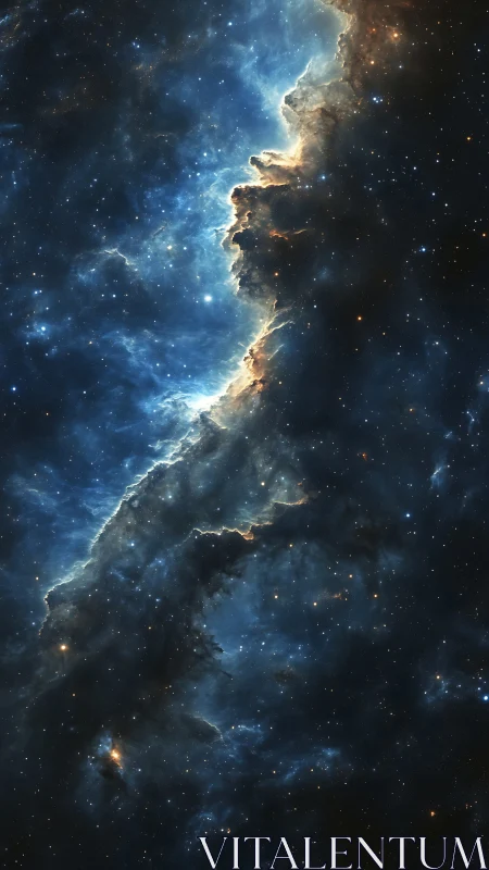 Stellar nebula wall rendered as high-contrast digital cosmos