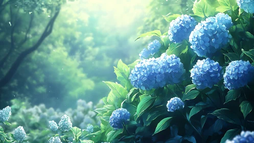 Morning hydrangea choir humming beneath forest daydreams.