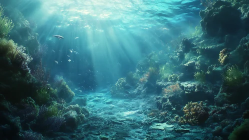 Sunlit coral boulevard where shy reef fish drift slowly.