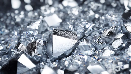 Metallic crystal cluster in sharp macro focus.