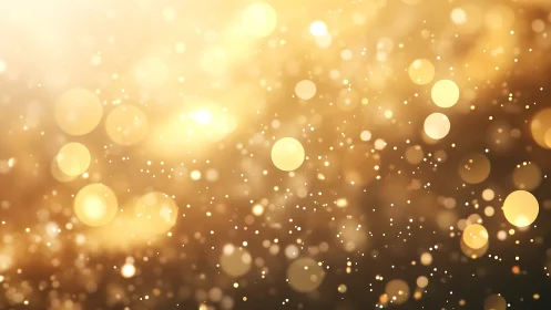 Defocused golden bokeh particles form layered luminous depth field