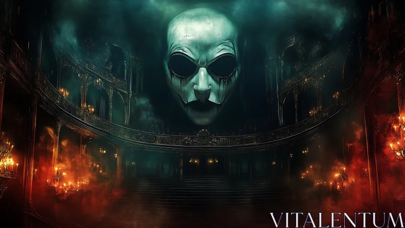 Ghostly maestro oversees a burning, forsaken opera house