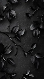 Rendered metallic foliage overlays textured dark stone surface