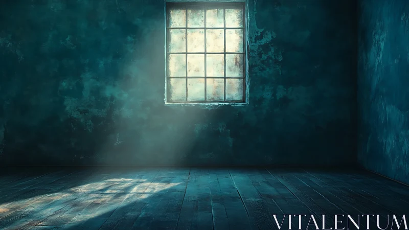 Quiet teal room where soft window light invites daydreams.