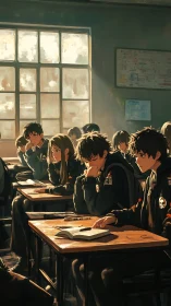 High school students sit in sunlit classroom during lesson