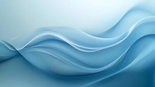Blue translucent wave layers create fluid minimal gradient.