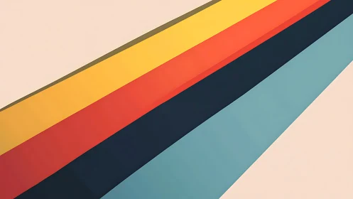 Diagonal minimalist stripes in bold retro color bands.
