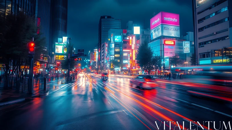 Neon rain stitches electric ribbons through the midnight city