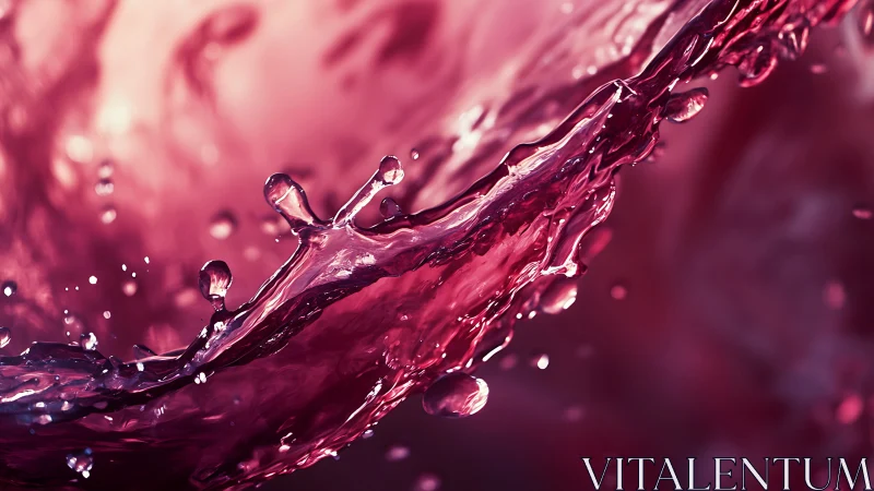 Crimson splash caught mid-dance in liquid slow motion.