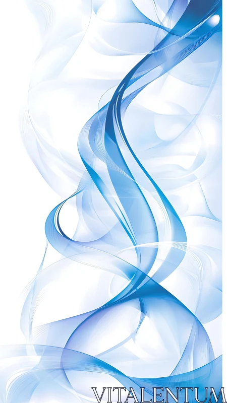 Blue translucent wave lines on white vertical background.