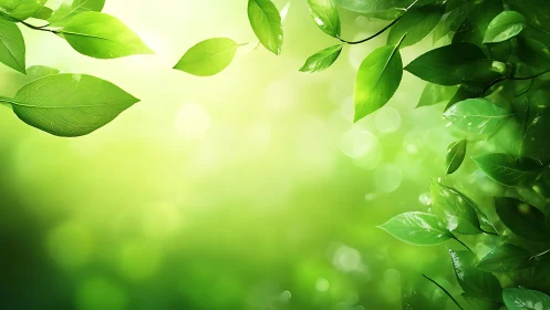 Sunlit leaves drift inward to frame a glowing spring hush