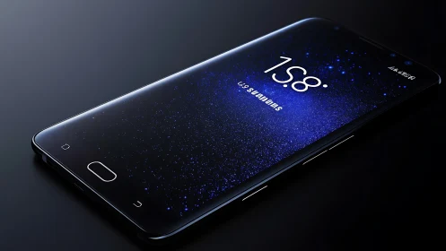 Curved-edge AMOLED smartphone with starfield lockscreen display