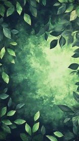 Soft green foliage frames a tranquil abstract forest glow